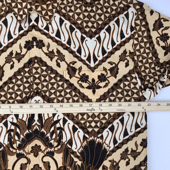 Batik Halus Long Sleeve Button Up Shirt Indra Hadi Men's XL Lined Solo Indonesia - Picture 12 of 14